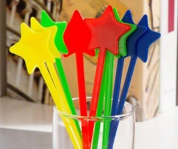 Comicfs 250 Pcs Plastic Star Toothpicks - 3.5'' Cocktail Sticks for Appetizers, Multicolor Disposable Picks