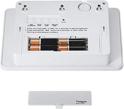 Digital Wall Clock Battery Operated with LED Display, Backlight, Table-top, Alarm, Brightness Adjustable