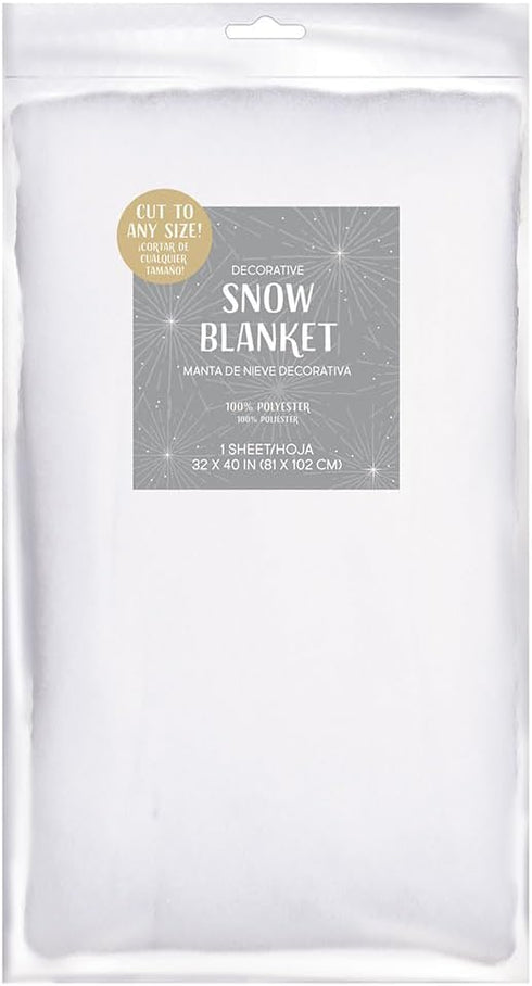 Snow White Polyester Blanket, 32" x 40" (1 Pc) | Luxurious Fluff for Crafts, Winter Decor & Displays