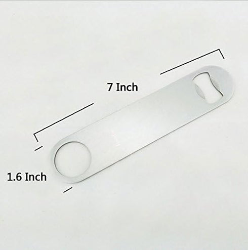 Heavy Duty Stainless Steel Flat Bottle Opener - 2 Pack Beer Bottle Openers for Kitchen, Bar, or Restaurant