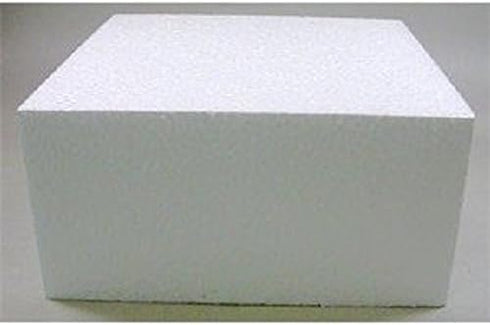 Oasis Supply Dummy Square Cake, 8" x 8" x 3", White