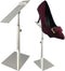 VIDAYA Silver Display Stand, Stainless Steel Shoe Risers Countertop Adjustable Retail Supplies, Rack