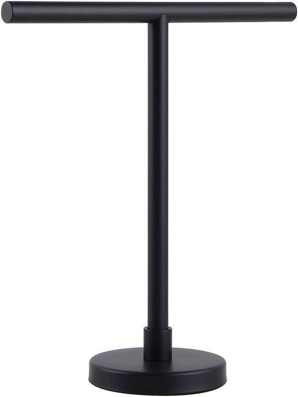 GERZWY Modern Hand Towel Holder Tree Rack Free Standing SUS 304 Stainless Steel Towel Ring, Matte Black DZY06-BK