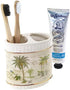 Avanti Linens Colony Palm Collection - Ceramic Toothbrush Holder, Tropical Inspired Bathroom Accessories