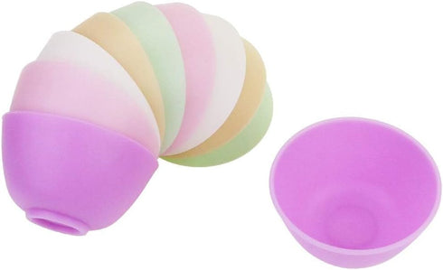 BILLIOTEAM 10 PCS Multi Colorful Silicone Mixing Bowls, Reusable Prep and Serve Bowls for Skincare, DIY Craft