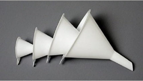 Chef Craft Set of 4 General Purpose Plastic Nested Funnel Set, Assorted Sizes, White