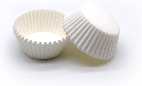 Food Grade Mini Cupcake Liners White Greaseproof Paper Muffin Baking Cups, 500-Count by Mombake