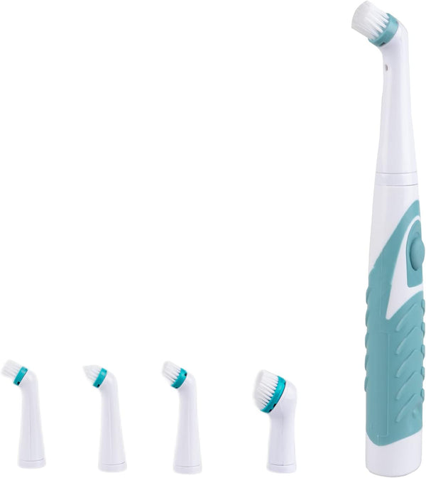 Electric Cleaning Brush with 4 in 1 Brush Heads, Cordless Motorized Brush for Bathroom, Kitchen & Tile