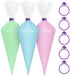 60 Pcs Reusable Pastry Bag Ties, Silicone Decoration Clips for Cake Piping, 15 Each Light Purple, Blue, Pink, Green