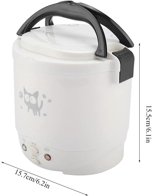 1L 12v Tiiyee Mini Rice Cooker, Portable Rice Maker Electric Lunch Box for Car Food Steamer Fast Cooking Automatic Non