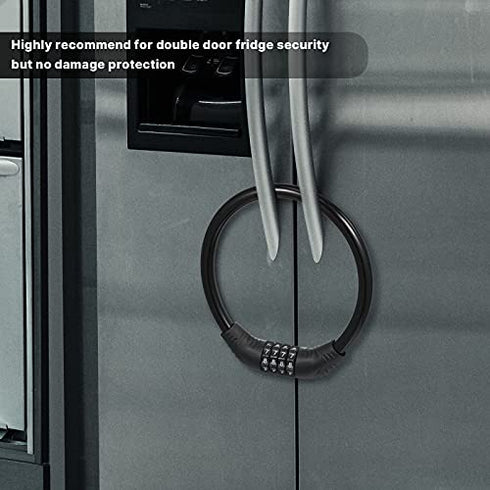3 Pieces Fridge Freezer Refrigerator Cabinet Lock, 10000 Combinations Child Safety Locks for French Doors
