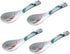 Ceramic Soup Spoons Set of 4, Chinese Style Glaze Porcelain Rice Spoons, Dark Green Asian Tableware