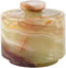 3" x 3" Marble Salt Cellar with Lid, 3.5oz Herb Pot & Candy Bowl for Modern Kitchen Countertop (Green Onyx)
