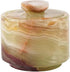 3" x 3" Marble Salt Cellar with Lid, 3.5oz Herb Pot & Candy Bowl for Modern Kitchen Countertop (Green Onyx)