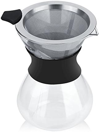 Yosoo 400ml Manual Hand Drip Coffee Maker Pot with Stainless Steel Filter