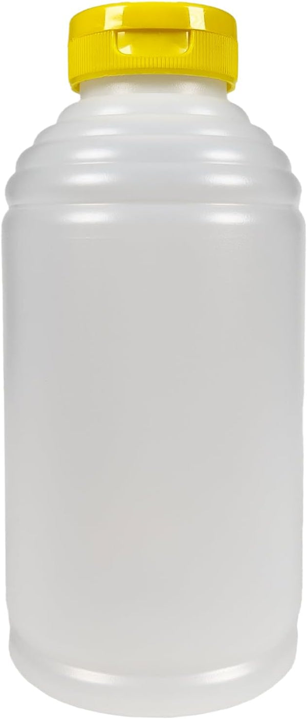 Pinnacle Mercantile Refillable HDPE Plastic Honey Bottles - Easy Squeeze, leak-proof, BPA-Free,
