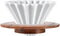 Ceramic Coffee Dripper - Elegant Flower Shape Pour Over Coffee Maker with Wood Stand (White)
