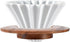 Ceramic Coffee Dripper - Elegant Flower Shape Pour Over Coffee Maker with Wood Stand (White)