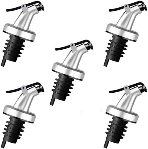 HORNO 5 Pack Oil Spouts, Olive Oil Vinegar Bottle Stopper Dispenser, Leakproof Bottle