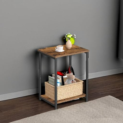 ULET271B01 VASAGLE Side Table, Small End Table, Nightstand for Living Room, Bedroom, Office, Bathroom, Rustic Brown