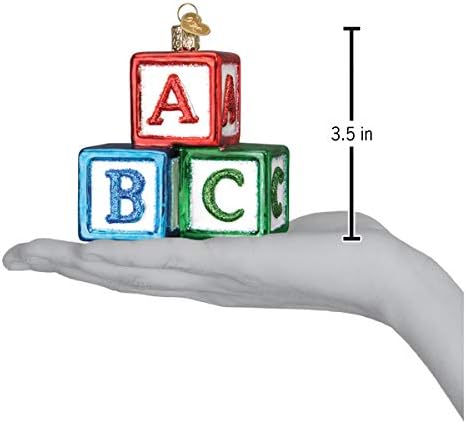 Old World Christmas ABC Blocks Blown Glass 2020 - Unique Christmas Ornaments for Tree Decorations
