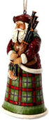 Jim Shore Heartwood Creek Scottish Santa Stone Resin Hanging Ornament, 4.75”, Christmas