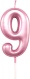 9th Birthday Candle Nine Years Pink Happy Birthday Number 9 Candles for Cake Topper Decoration for Party