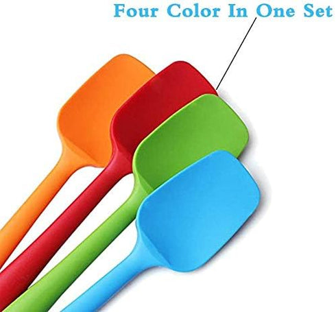 Food Grade Silicone Spatula Set - Heat Resistant Small Rubber Spatulas, 4 Piece Multicolor
