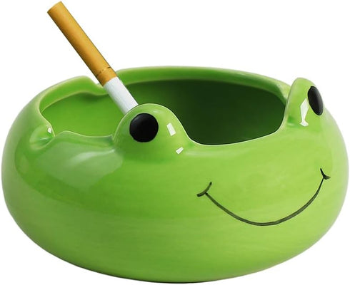 123Arts Ceramic Frog Ashtray - Animal Ashtray Flowerpot Home Decor