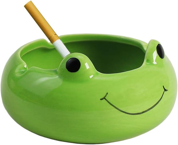 123Arts Ceramic Frog Ashtray - Animal Ashtray Flowerpot Home Decor