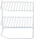 2-Tier 9x9x8.5in Home Basics Corner Rack, White, Vinyl Coated Steel, Rust Resistant, Shelf, Keeps Spices and Cups