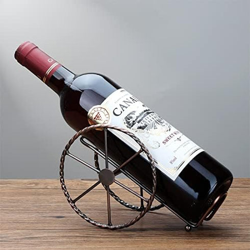 Countertop Wine Rack for Wine Storage, Red Bronze Metal Rack for Living Room, Dining Room, and Wine Cellar