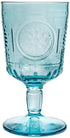 Bormioli Rocco Set of 4 Romantic Stemware Glasses, 10.75 Oz. Colored Crystal Glass, Light Blue, Made in Italy