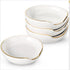 Boao 2.7 Inches Mini Ceramic Spoon Rests, Gold Rim Kitchen Spoon Holders for Cooking Season Soup