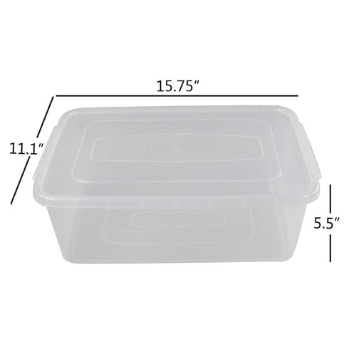 Pekky 15 Quart Clear Plastic Storage Box, Organizer Bin (2 Packs)