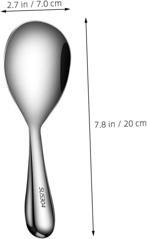 Serving Spoon, Japanese Rice Ice Cream Spoon, Premium 304 Stainless Steel Mini Scoop for Food Home