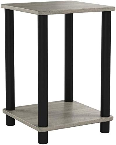 Grey/Black,2-Pack (2-99800GYW) FURINNO Stylish End Table, French Oak