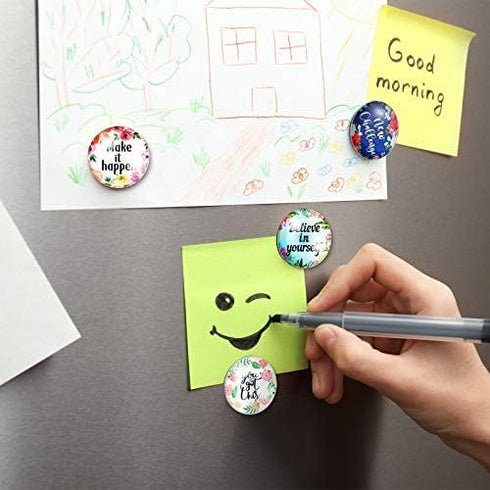 Weewooday 10 Pcs Inspirational Magnets for Fridge, Motivational Glass Quote Decor Accessories for Kitchen Office