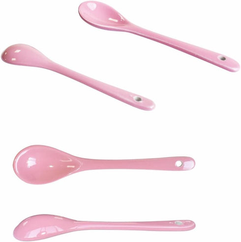 12 Color Porcelain Egg Spoons, 5 Inch Ceramic Spoons for Coffee, Dessert, Yogurt, Milky Tea