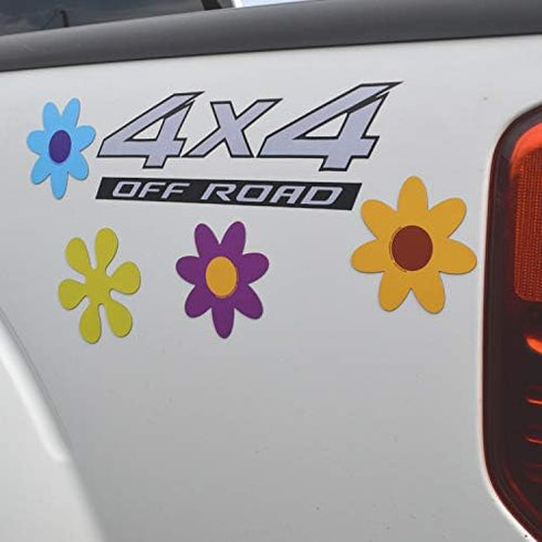 Set of 4 Bright Flower Pack Magnets by Magnet America, 9.5" x 7.875", for Vehicles and Refrigerators