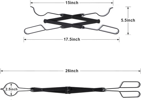 AMAGABELI GARDEN & HOME 26" Long Firewood Tongs, Heavy Duty Log Grabber for Fireplace & Fire Pit