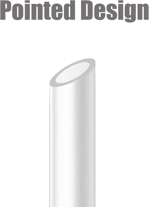 ALINK Reusable Clear Boba Straws, 13 mm x 10.5 in Jumbo Hard Plastic Smoothie Straws, Pack of 8 with Cleaning Brush