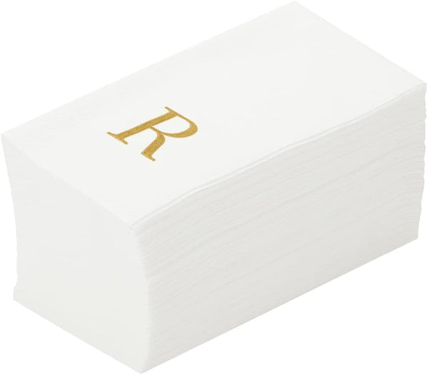Luxenap 15.8 X 7.9 Inch Linen-Feel Guest Towels, 50 Lettered Hand Towels