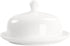 Porcelain Butter Dish with Lid for Countertop - Durable Butter Keeper for East and West Coast Butter (6 Inch Round)