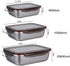 3 Pieces Stainless Steel Food Storage Container with Lids, Airtight Metal Containers for Freezer Fridge Oven,