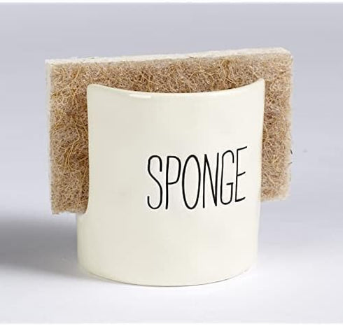 Off White Ceramic Sponge Holder Caddy - Stylish Kitchen Storage