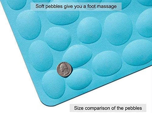 OTHWAY Non-Slip Bathtub Mat - Soft Rubber Bathroom Bathmat with Strong Suction Cups (Blue)