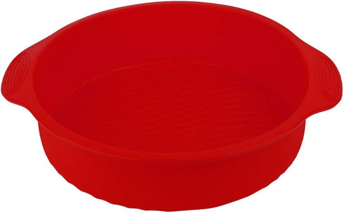 11.42 Inch Silicone Cake Molds, Quick Release Baking Pan for Layer Cakes and Cheese Cakes, Red