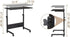 31.5 inch Karl home Mobile Side Table Computer Desk with Wheels Height Adjustable Rolling Potable Laptop Cart, C-Shaped