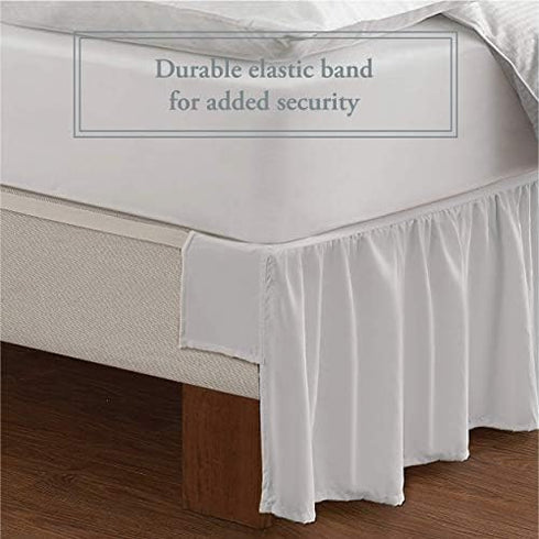 Bed Maker’s Never Lift Your Mattress Microfiber Wrap-Around Bed Skirt, Classic 14 Inch Drop Length, Twin, White